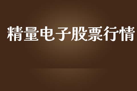 精量电子股票行情_https://www.apanben.com_股市指导_第1张
