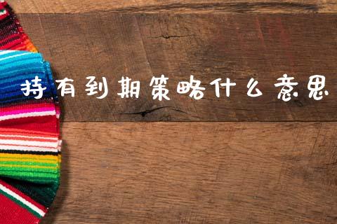 持有到期策略什么意思_https://www.apanben.com_国际财经_第1张