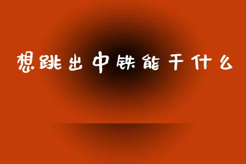 想跳出中铁能干什么_https://www.apanben.com_国际财经_第1张
