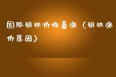 国际钼铁价格暴涨（钼铁涨价原因）_https://www.apanben.com_国际期货_第1张