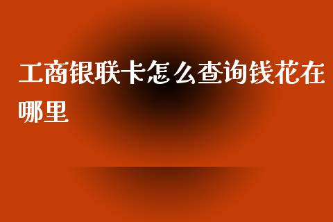 工商银联卡怎么查询钱花在哪里_https://www.apanben.com_股市指导_第1张