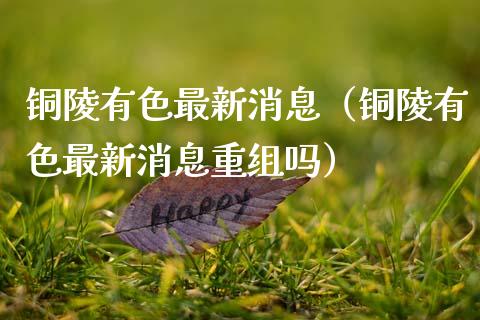 铜陵有色最新消息（铜陵有色最新消息重组吗）_https://www.apanben.com_国际期货_第1张