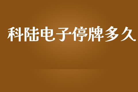 科陆电子停牌多久_https://www.apanben.com_国际期货_第1张