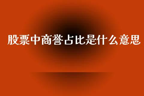 股票中商誉占比是什么意思_https://www.apanben.com_股市指导_第1张