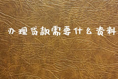 办理贷款需要什么资料_https://www.apanben.com_国际财经_第1张