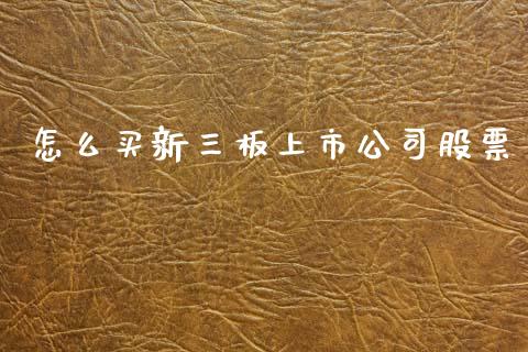 怎么买新三板上市公司股票_https://www.apanben.com_股票怎么玩_第1张
