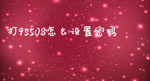 打95508怎么设置密码_https://www.apanben.com_股票怎么玩_第1张
