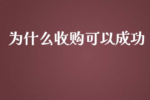 为什么收购可以成功_https://www.apanben.com_股市指导_第1张