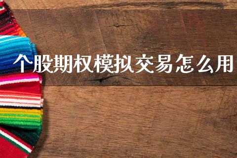 个股期权模拟交易怎么用_https://www.apanben.com_国际期货_第1张