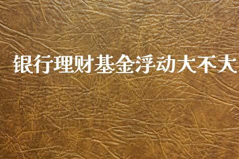 银行理财基金浮动大不大_https://www.apanben.com_国际财经_第1张