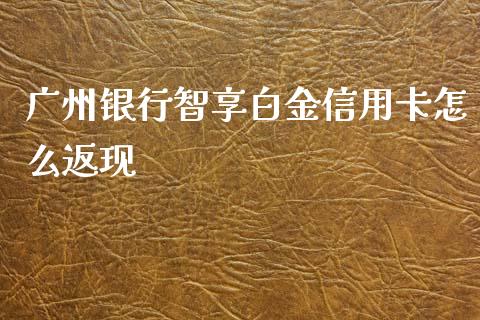 广州银行智享白金信用卡怎么返现_https://www.apanben.com_股市指导_第1张