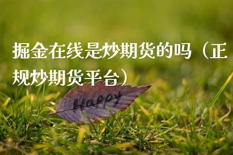 掘金在线是炒期货的吗（正规炒期货平台）_https://www.apanben.com_在线喊单_第1张