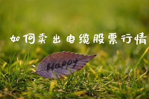 如何卖出电缆股票行情_https://www.apanben.com_股市分析_第1张