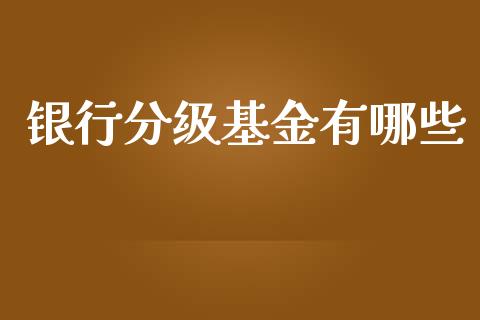 银行分级基金有哪些_https://www.apanben.com_国际财经_第1张
