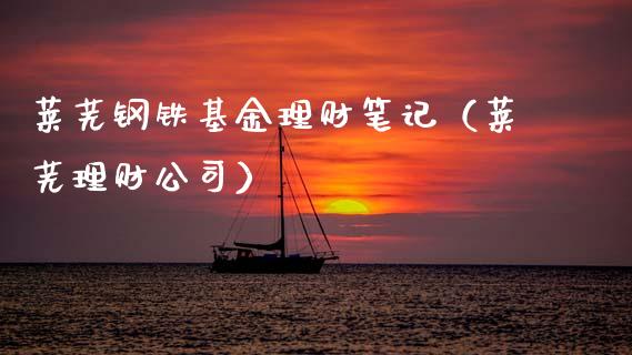 莱芜钢铁基金理财笔记（莱芜理财公司）_https://www.apanben.com_财经资讯_第1张
