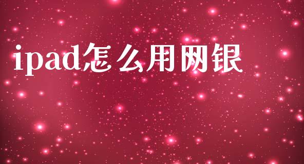 ipad怎么用网银_https://www.apanben.com_财经资讯_第1张