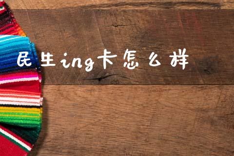 民生ing卡怎么样_https://www.apanben.com_国际期货_第1张