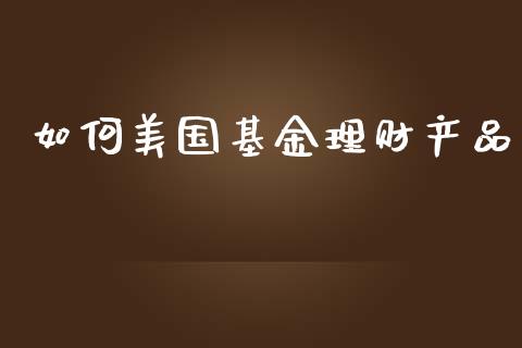 如何美国基金理财产品_https://www.apanben.com_财经资讯_第1张