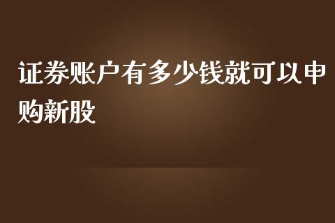 证券账户有多少钱就可以申购新股_https://www.apanben.com_在线喊单_第1张