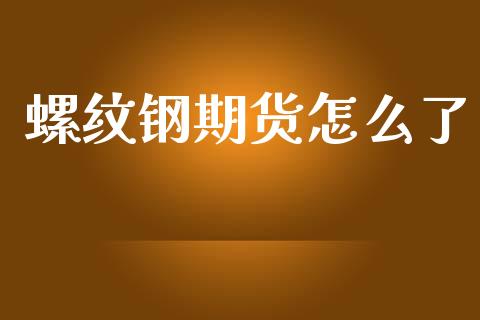 螺纹钢期货怎么了_https://www.apanben.com_财经资讯_第1张