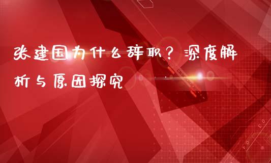张建国为什么辞职？深度解析与原因探究_https://www.apanben.com_股市分析_第1张