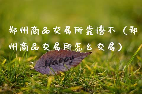 郑州商品交易所靠谱不（郑州商品交易所怎么交易）_https://www.apanben.com_期货学院_第1张