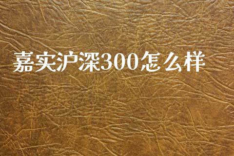 嘉实沪深300怎么样_https://www.apanben.com_期货学院_第1张