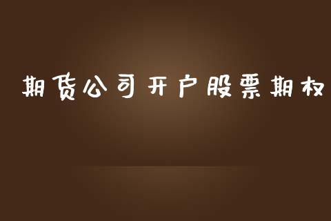 期货公司开户股票期权_https://www.apanben.com_国际期货_第1张