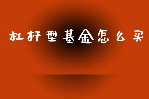 杠杆型基金怎么买_https://www.apanben.com_国际财经_第1张