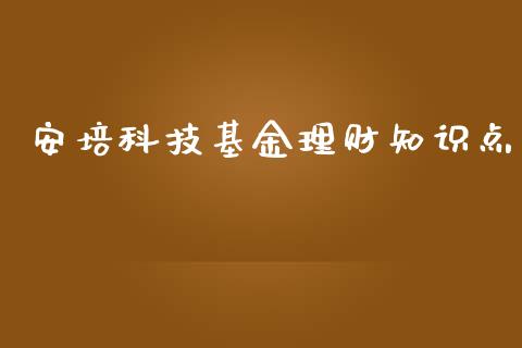 安培科技基金理财知识点_https://www.apanben.com_国际财经_第1张