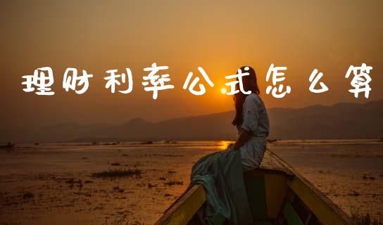理财利率公式怎么算_https://www.apanben.com_国际财经_第1张