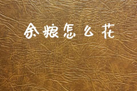余粮怎么花_https://www.apanben.com_国际期货_第1张