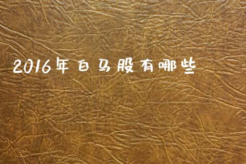 2016年白马股有哪些_https://www.apanben.com_国际期货_第1张