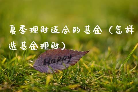 夏季理财适合的基金（怎样选基金理财）_https://www.apanben.com_财经资讯_第1张