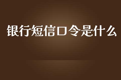银行短信口令是什么_https://www.apanben.com_股票怎么玩_第1张