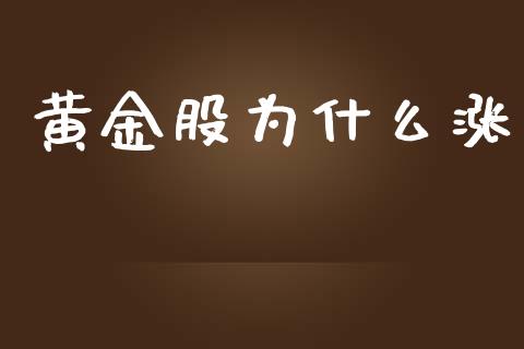 黄金股为什么涨_https://www.apanben.com_国际财经_第1张