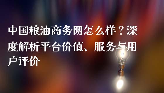 中国粮油商务网怎么样？深度解析平台价值、服务与用户评价_https://www.apanben.com_股市分析_第1张