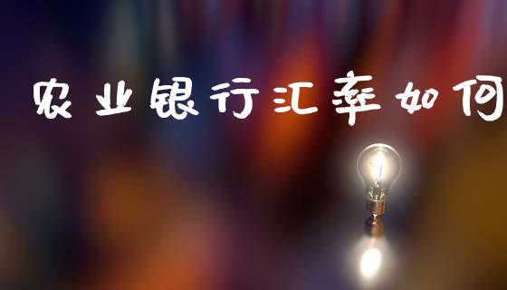 农业银行汇率如何_https://www.apanben.com_国际财经_第1张
