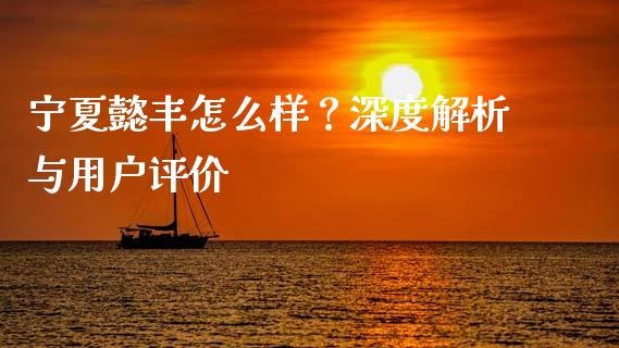 宁夏懿丰怎么样？深度解析与用户评价_https://www.apanben.com_股市分析_第1张