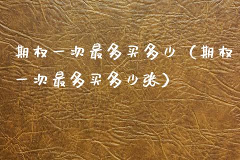 期权一次最多买多少（期权一次最多买多少张）_https://www.apanben.com_期货学院_第1张