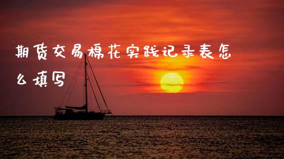期货交易棉花实践记录表怎么填写_https://www.apanben.com_国际财经_第1张