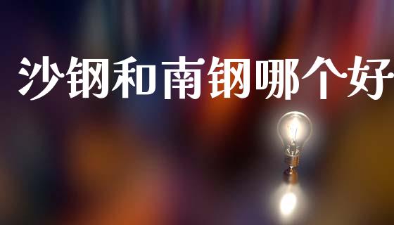 沙钢和南钢哪个好_https://www.apanben.com_期货学院_第1张
