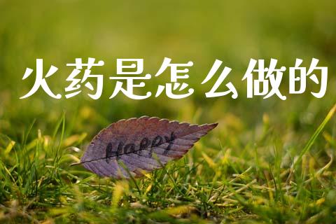 火药是怎么做的_https://www.apanben.com_股市分析_第1张