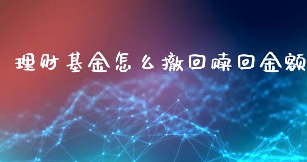 理财基金怎么撤回赎回金额_https://www.apanben.com_财经资讯_第1张