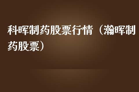 科晖制药股票行情（瀚晖制药股票）_https://www.apanben.com_股票怎么玩_第1张