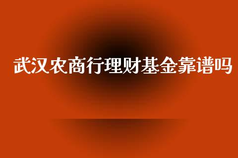 武汉农商行理财基金靠谱吗_https://www.apanben.com_国际财经_第1张