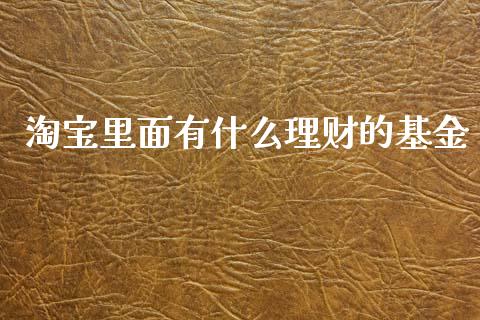 淘宝里面有什么理财的基金_https://www.apanben.com_国际财经_第1张