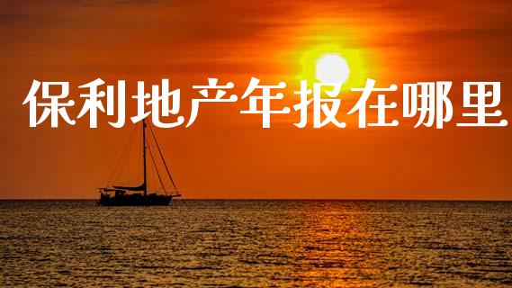 保利地产年报在哪里_https://www.apanben.com_期货学院_第1张