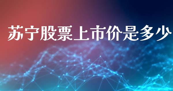 苏宁股票上市价是多少_https://www.apanben.com_期货学院_第1张