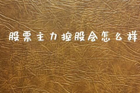 股票主力控股会怎么样_https://www.apanben.com_期货学院_第1张